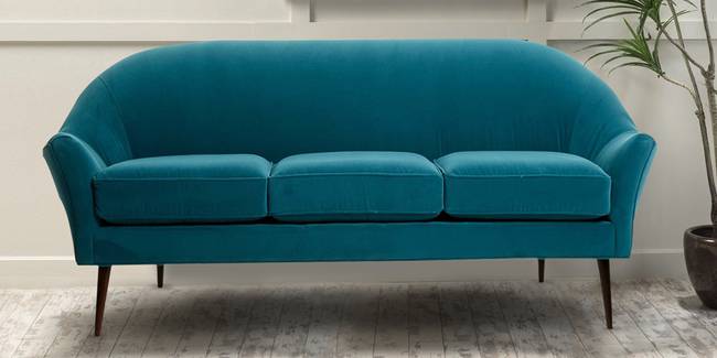 Luxor Fabric Sofa(Blue) (Blue, 3-seater Custom Set - Sofas, None Standard Set - Sofas, Fabric Sofa Material, Regular Sofa Size, Regular Sofa Type)