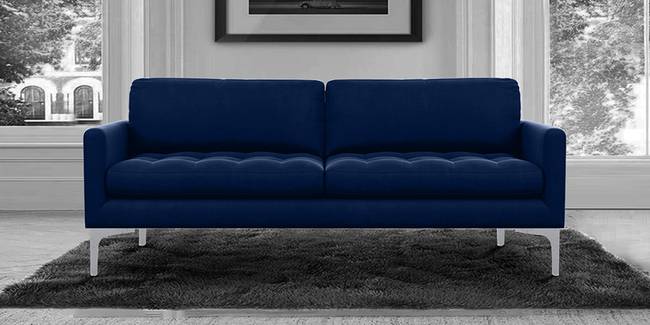 Modena Fabric Sofa (Navy Blue) (3-seater Custom Set - Sofas, None Standard Set - Sofas, Navy Blue, Fabric Sofa Material, Regular Sofa Size, Regular Sofa Type)