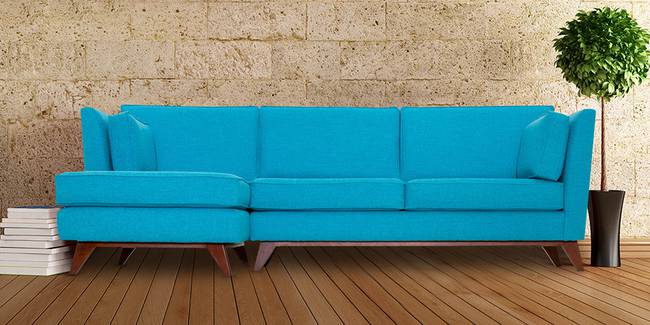 Nile Sectional Fabric Sofa (Blue) (Blue, None Standard Set - Sofas, Fabric Sofa Material, Regular Sofa Size, Soft Cushion Type, Sectional Sofa Type, Left Sectional Sofa Custom Set - Sofas)