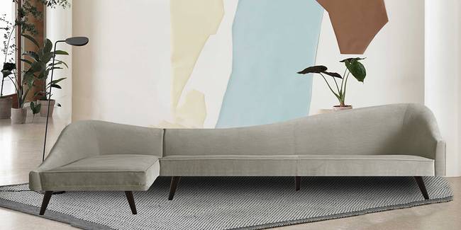 Mandalay Sectional Fabric Sofa (Grey) (Grey, None Standard Set - Sofas, Fabric Sofa Material, Regular Sofa Size, Soft Cushion Type, Sectional Sofa Type, Left Sectional Sofa Custom Set - Sofas)