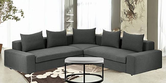 Phoenix Sectional Fabric Sofa (Grey) (Grey, None Standard Set - Sofas, Fabric Sofa Material, Regular Sofa Size, Soft Cushion Type, Sectional Sofa Type, Left Sectional Sofa Custom Set - Sofas)