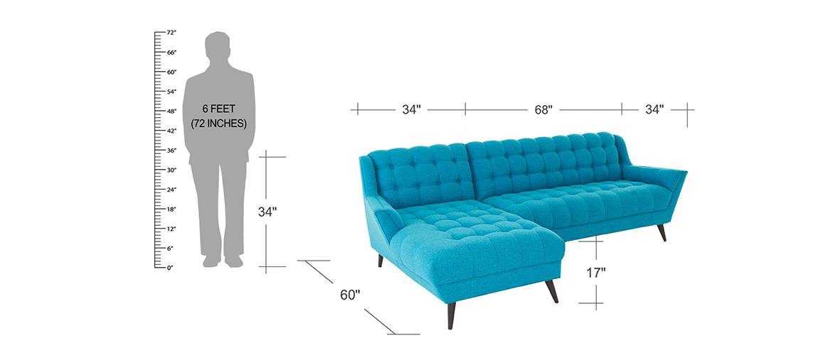 Sofia Sectional Fabric Sofa Blue Urban Ladder Sofia Sectional Fabric Sofa Blue, Best Sofa Bed Sgbl