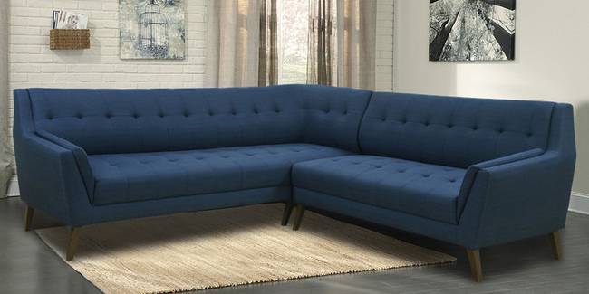 Toronto Sectional Fabric Sofa (Blue) (Blue, None Standard Set - Sofas, Fabric Sofa Material, Regular Sofa Size, Soft Cushion Type, Sectional Sofa Type, Left Sectional Sofa Custom Set - Sofas)