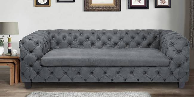 Darwin Leatherette Sofa (Grey) (Grey, 3-seater Custom Set - Sofas, None Standard Set - Sofas, Leatherette Sofa Material, Regular Sofa Size, Regular Sofa Type)
