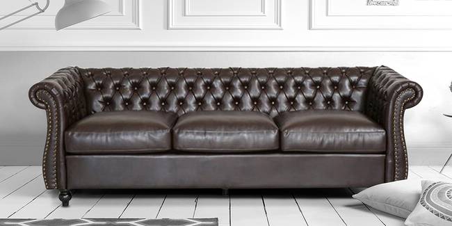 Lincoln Leatherette Sofa (Brown) (Brown, 3-seater Custom Set - Sofas, None Standard Set - Sofas, Leatherette Sofa Material, Regular Sofa Size, Regular Sofa Type)