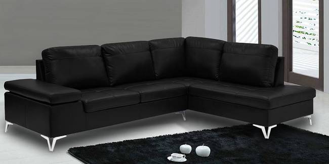Chesil Sectional Leatherette Sofa(Black) (Black, None Standard Set - Sofas, Leatherette Sofa Material, Regular Sofa Size, Soft, Sectional Sofa Type, Left Sectional Sofa Custom Set - Sofas)