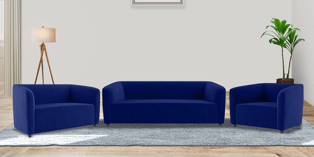 Berlin Fabric Sofa (Royal Blue) (None Custom Set - Sofas, 3-1-1 Set Standard Set - Sofas, Royal Blue, Fabric Sofa Material, Regular Sofa Size, Regular Sofa Type) by Urban Ladder - - 