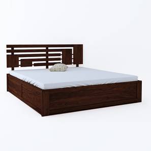 Queen Hydraulic Storage Beds Design Borneo Bed With Hydraulic Storage (Walnut Finish, Queen Bed Size)
