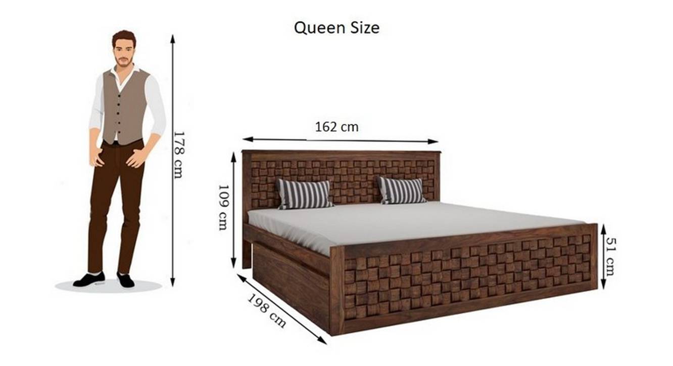 Flamingo bed with storage teakqueen size 6