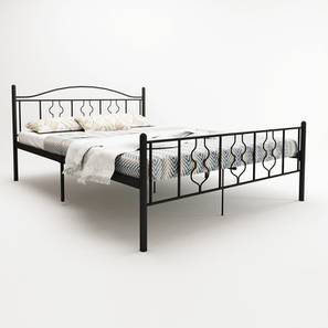 King Size Bed Design Muckle Bed Without Storage (Black, King Bed Size, Powder Coating Finish)