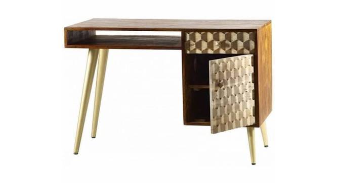 Faraj Study Table (Melamine Finish, Honey & Tile Natural) by Urban Ladder - Front View Design 1 - 364820