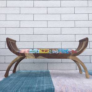 Settee Design Lotus Solid Wood Bench in Melamine Finish