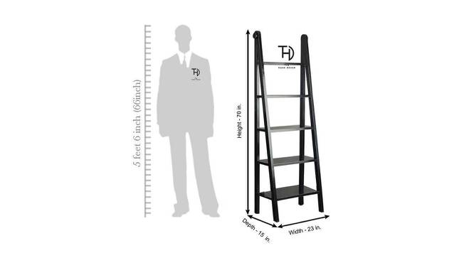 Ikshita Bookshelf (Black, Melamine Finish) by Urban Ladder - Design 1 Dimension - 364895