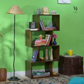 Bookshelf Design Zag Solid Wood Bookshelf in Melamine Finish