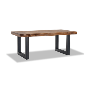 Metal Furniture Design Zaha Solid Wood 6 Seater Dining Table in Teak Finish