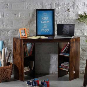 Workstation Table Design Corno Solid Wood Study Table in Melamine Finish