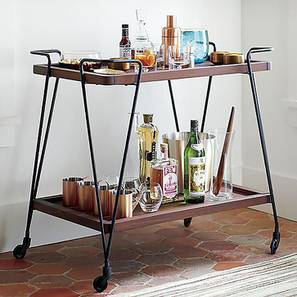 Bar Furniture In Panchkula Design Zoey Bar Cabinet (Melamine Finish, Walnut & Black)