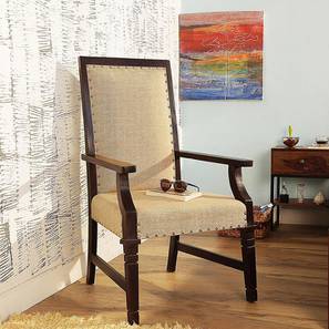 Wood Dekor Design Amira Fabric Study Chair in Walnut Colour