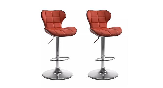 Brently Bar Stool (Red, Metal & Leatherette Finish) by Urban Ladder - Cross View Design 1 - 365229