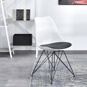 Accent Chairs In Hassan Design Cody Leatherette Accent Chair in Black & White Colour