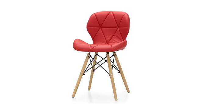 Colm Lounge Chair (Red, Leatherette Finish) by Urban Ladder - Cross View Design 1 - 365328