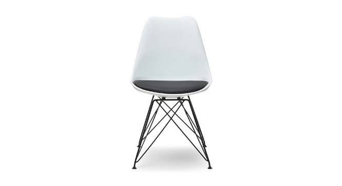 Cody Lounge Chair (Plastic Finish, White & Black Leatherette) by Urban Ladder - Front View Design 1 - 365341