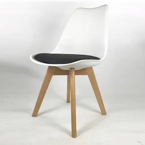 Plastic Chairs Design Cruzito Fabric Accent Chair in Black & White Colour