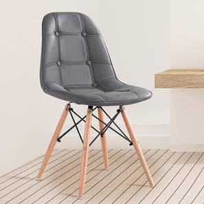Leather Chair Design Cuba Leatherette Accent Chair in Dark Grey Colour