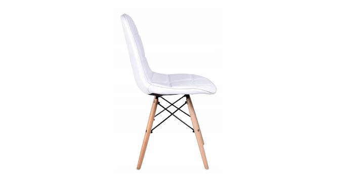 Cusick Lounge Chair (White, Leatherette Finish) by Urban Ladder - Front View Design 1 - 365463