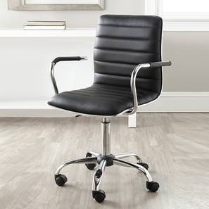 Study In Gandipet Design Dasie Leatherette Study Chair in Black Colour