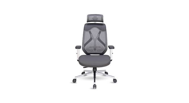 Frost Study Chair (Grey & White) by Urban Ladder - Front View Design 1 - 365569