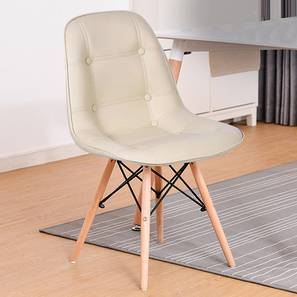 Chair In Hassan Design Grace Leatherette Accent Chair in Beige Colour