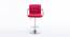 Halsey Bar Stool (Red, Metal & Leatherette Finish) by Urban Ladder - Front View Design 1 - 365693