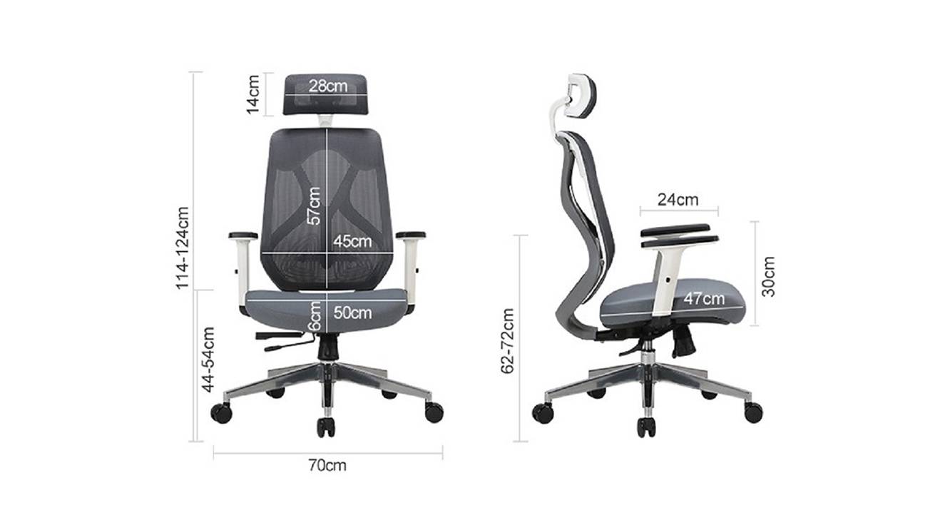 Hobbs Fabric Study Chair With Headrest in Black Colour Urban Ladder