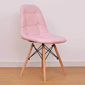 Leather Chair Design Marlene Leatherette Accent Chair in Light Peach Colour