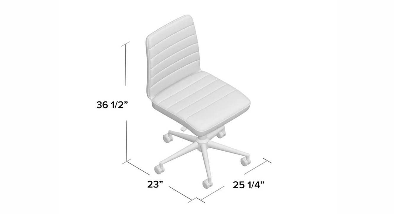 Mercia Leatherette Study Chair in Orange Colour Urban Ladder
