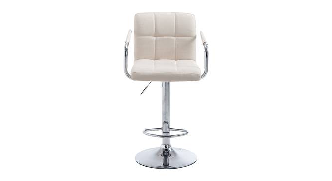 Mills Bar Stool (Cream, Metal & Leatherette Finish) by Urban Ladder - Front View Design 1 - 365908