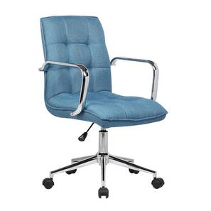 Medium Back Chair Design Winthrop Swivel Fabric Study Chair in Blue Colour