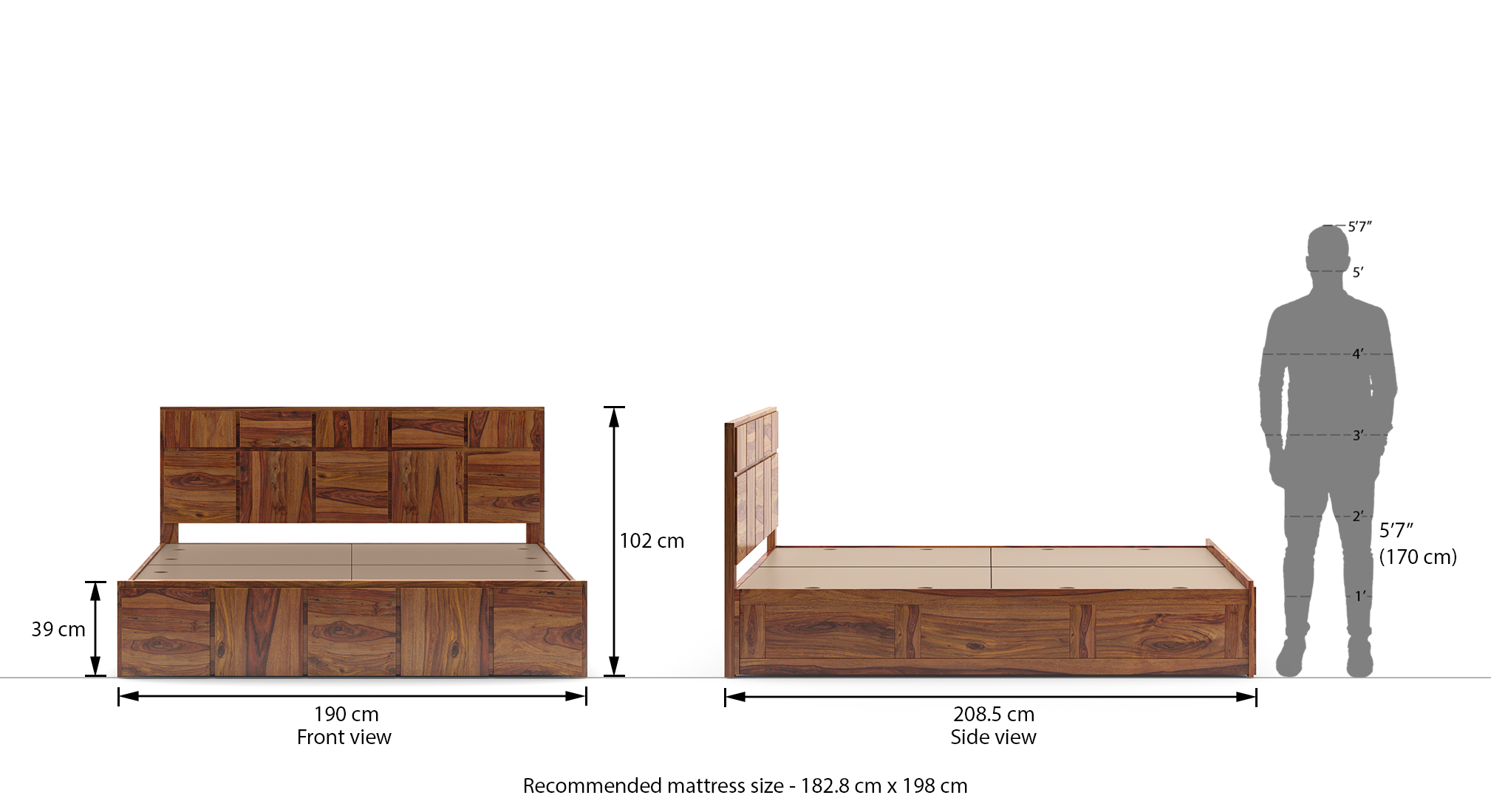 Astoria storage bed finish teak dim1