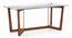 Bourdaine Glass Top 6 Seater Dining Table (Teak Finish) by Urban Ladder - Cross View Top View Design 1 - 366317