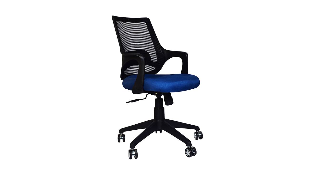 Ignis Polyester Study Chair in Blue & Black Colour Urban Ladder
