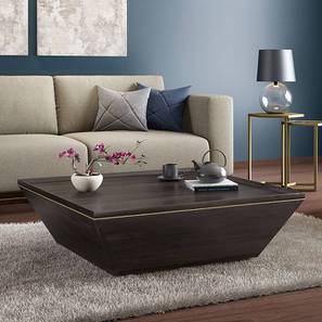 Taarkashi Living Room Design Taarkashi Rectangular Solid Wood Coffee Table in American Walnut Finish
