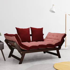 Futon Design Arthur Futon Sofa cum Bed in Red Four Leaf Colour
