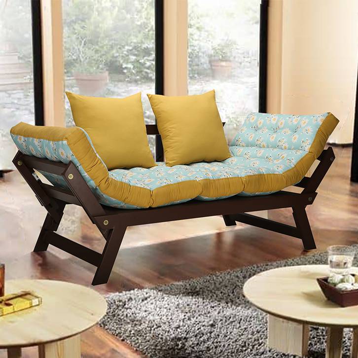 Single wooden futon sales chair bed