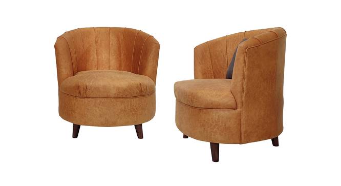 Bergen Lounge Chair (Mustard, Matte Finish) by Urban Ladder - Cross View Design 1 - 366634