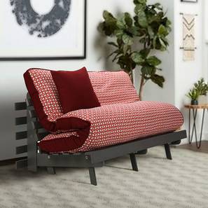 Double Futons Design Ellena Futon Sofa cum Bed in Red Four Leaf Colour