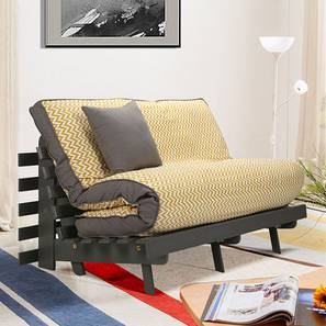 Double Futons Design Ellis Futon Sofa cum Bed in Mustard Colour