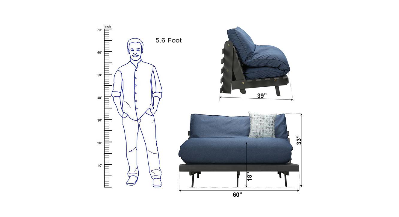 Ellis futon blue grey 6