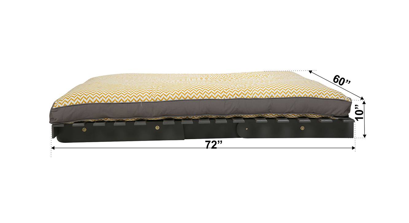 Ellis futon mustard wave pattern grey 7