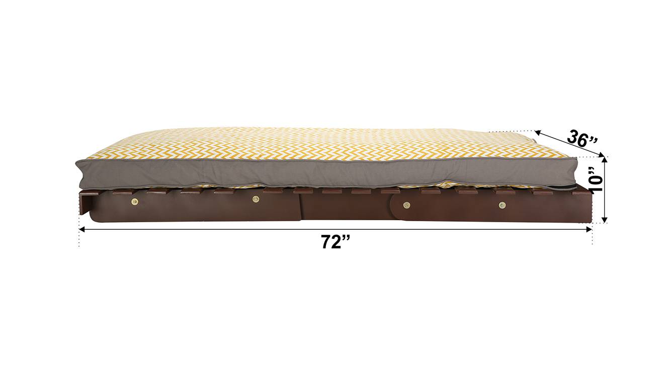Wingate futon mustard wave pattern brown 7